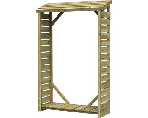 Houtopslag van hout met dak