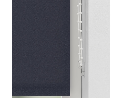 Donkerblauw rolgordijn met bedieningsketting