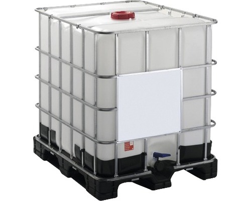 GARANTIA IBC-tank transportcontainer 1000 L met Un-markering geschikt voor gevaarlijke goederen op kunststof pallets