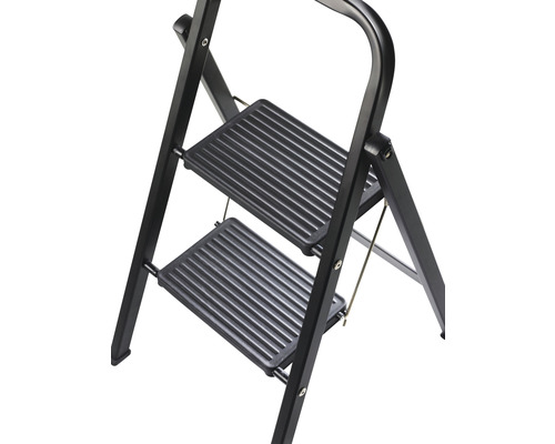 Tweestaps huishoudtrap van metaal