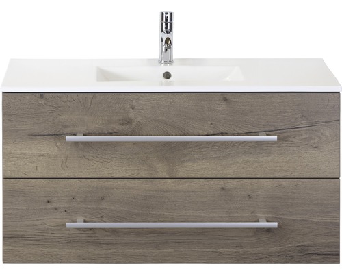 SANOX Badkamermeubelset Stretto met wastafel 101 cm tabacco