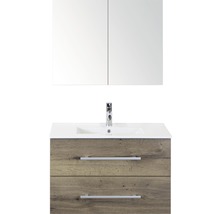 Wastafelcombinatie met spiegelkast, wastafel en twee laden