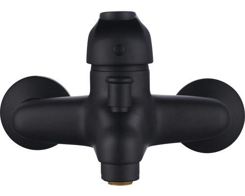 Zwarte badkamerkraan voor wandmontage