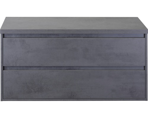 SANOX Badkamermeubelset Porto met wastafelblad 58x120,2x50 cm beton antraciet Onderkast met twee laden