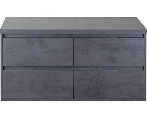 SANOX Badkamermeubelset Porto met wastafelblad 58x120,2x50 cm beton antraciet Wastafelonderkast met vier laden
