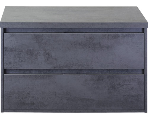 SANOX Badkamermeubelset Porto met wastafelblad 58x90,2x50 cm beton antraciet Wastafelonderkast met twee laden