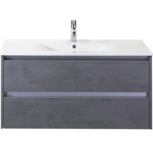 SANOX Badkamermeubelset Dante met wastafel met één kraangat 101 cm beton antraciet