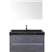 Wastafelcombinatie met onderkast, wastafel en LED spiegel voor de badkamer