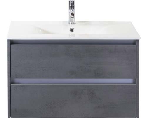 Badkamermeubel Dante 80 cm keramische wastafel beton antraciet