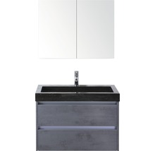 Wastafelmeubel met wastafel en spiegelkast voor de badkamer