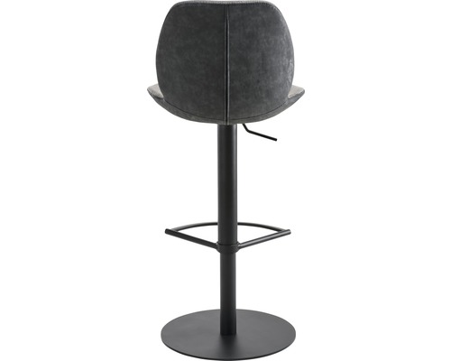 Barstoel met voetensteun en in hoogte verstelbare zitting, achteraanzicht