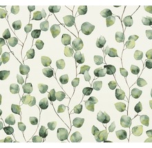 Behang met eucalyptusbladmotief