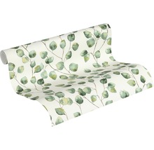 Behangrol met eucalyptus takken patroon