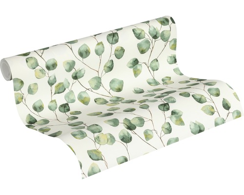 Behangrol met eucalyptus takken patroon