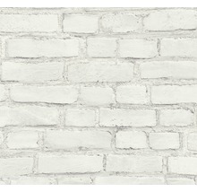 Close-up van een behang met baksteenmotief