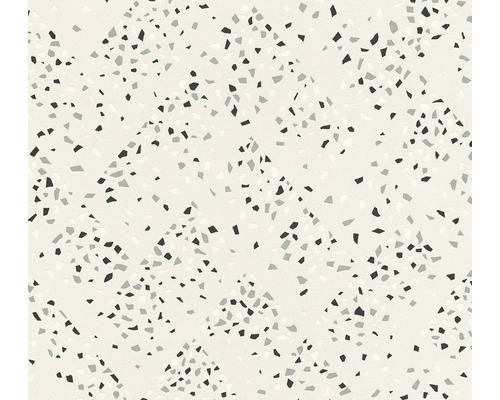 A.S. CRÉATION Vliesbehang 37394-2 New Walls grafisch wit/zwart Decoratieve vloerbedekking met terrazzo-look voor interieurs
