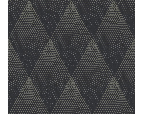 A.S. CRÉATION Vliesbehang 37419-3 New Walls grafisch zwart/goud Stippenpatroon behang met driehoekig ontwerp