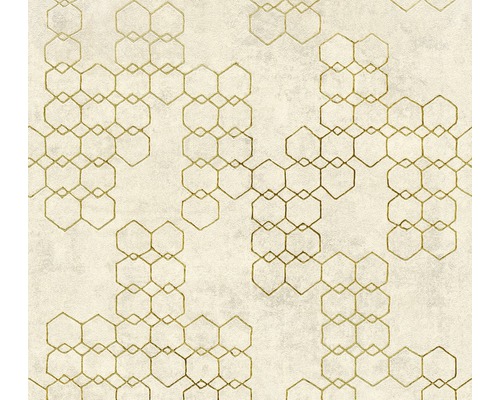 A.S. CRÉATION Vliesbehang 37424-2 New Walls grafisch crème Behang met geometrisch patroon van zeshoeken