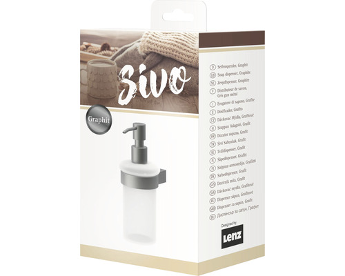Sivo zeeppomp, grafiet, in productverpakking