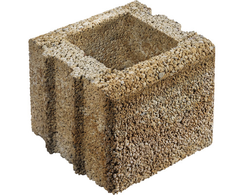 LUSIT Muursteen Bellamur sahara 25 x 25 x 20 cm Betonblok gemaakt van grindbeton