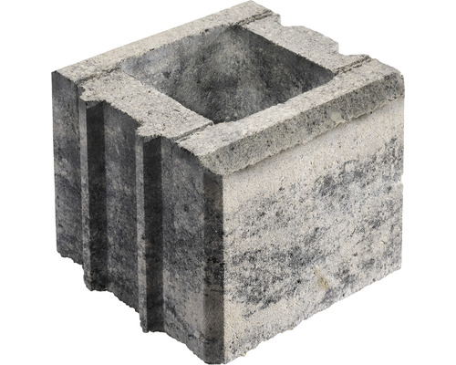 LUSIT Muursteen Bellamur wit antraciet gemêleerd 25 x 25 x 20 cm Betonnen holle bouwsteen