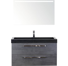 Wastafel met onderkast en spiegel voor de badkamer