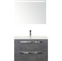 Wastafelcombinatie met ledspiegel, wastafel en onderkast met twee laden voor de badkamer