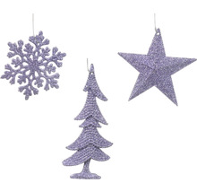 Kerstboom, ster en sneeuwvlok als kerstboomversiering