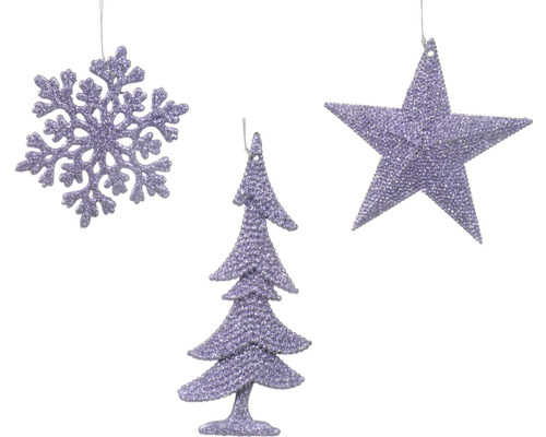Kerstboom, ster en sneeuwvlok als kerstboomversiering