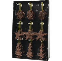 Kerstboomversiering set met sterren, sneeuwvlokken en kerstbomen