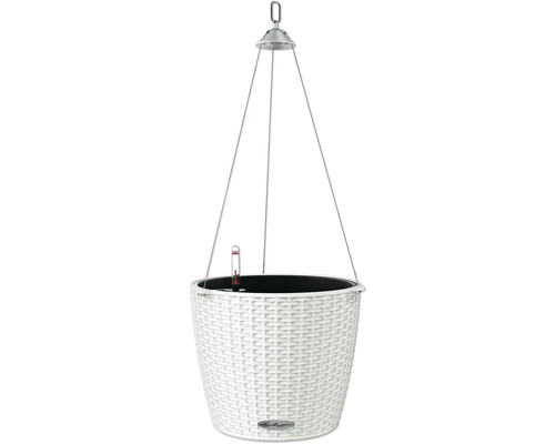 LECHUZA All-in-One Set Hangpot Cottage Nido Kunststof wit Ø 35 cm H 23 cm Hangende plantenbak met thermometer