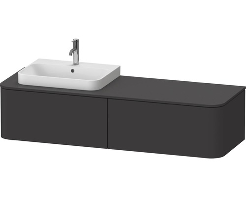 DURAVIT Wastafelonderkast Happy D.2 Plus voor wastafel linkerkant 35,4x160x55 cm grafiet supermat