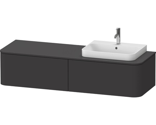 DURAVIT Wastafelonderkast Happy D.2 Plus voor wastafel rechterkant 35,4x160x55 cm grafiet supermat