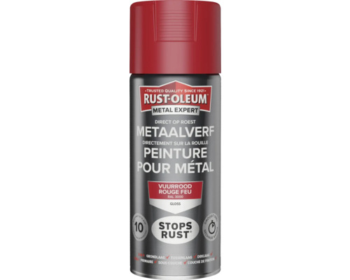 RUST-OLEUM Metal Expert Metaalverf direct op roest hoogglans RAL 3000 rood 400 ml