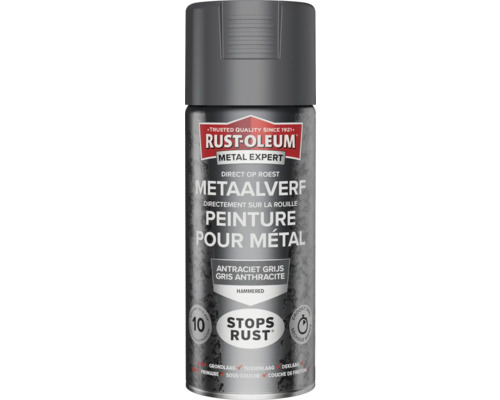 RUST-OLEUM Metal Expert Metaalverf direct op roest hamerslag antraciet 400 ml