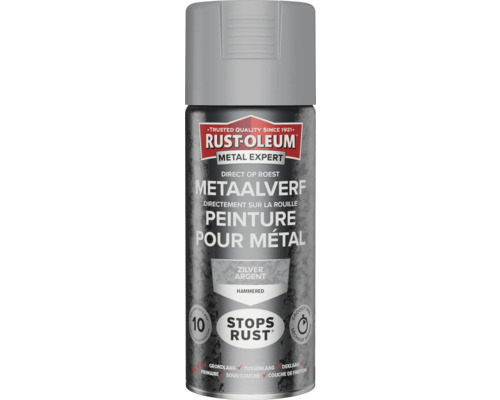 RUST-OLEUM Metal Expert Metaalverf direct op roest hamerslag zilver 400 ml