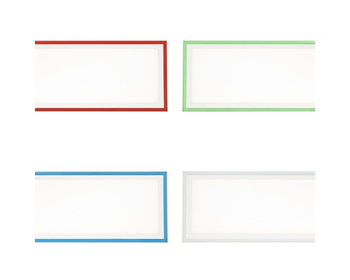 Vier rechthoekige fotolijsten in verschillende kleuren