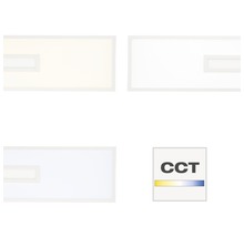 Verschillende lichtkleuren van een led-plafondlamp en het CCT-symbool
