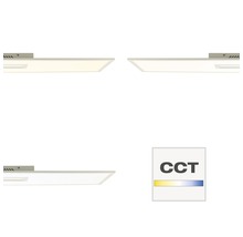 Afbeelding van verschillende kleurtemperaturen van een plafondlamp met CCT-symbool.