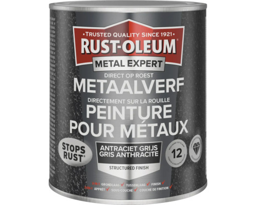RUST-OLEUM Metal Expert Metaalverf structuur antraciet 750 ml