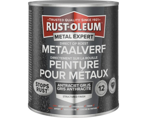 RUST-OLEUM Metal Expert Metaalverf structuur antraciet 750 ml Rust-Oleum Metal Expert metaalverf voor directe verwerking op roest