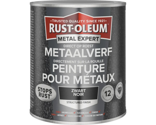 RUST-OLEUM Metal Expert Metaalverf structuur zwart 750 ml Rust Oleum Metal Expert metaalverf blik