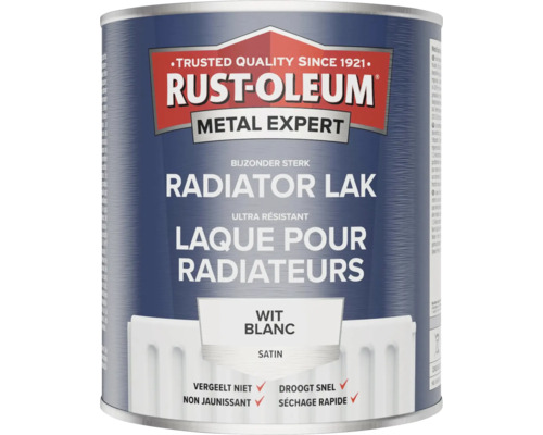 RUST-OLEUM Metal Expert Radiator lak zijdeglans wit 750 ml Rust-Oleum Metal Expert radiatorlak, wit, satijn