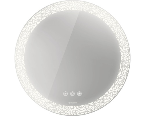 DURAVIT Badkamerspiegel met LED verlichting Happy D.2 Plus rond Ø 70 cm Ronde spiegel met verlichting en Duravit-logo