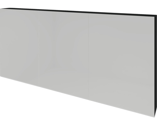 SANOX spiegelkast 3-deurs 140x13x65 cm zwart mat