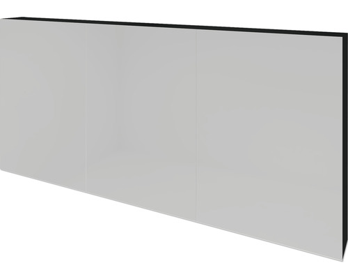SANOX spiegelkast 3-deurs 140x12x65 cm zwart mat