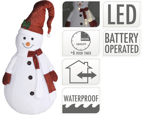 Kerstverlichting LED Sneeuwpop warmwit H 140 cm