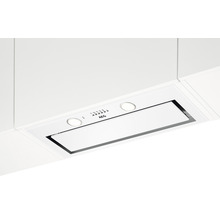 AEG Logo Afzuigkap geïntegreerd in een witte keuken