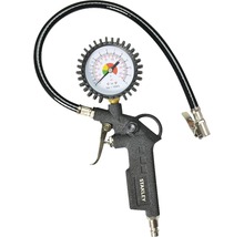 Bandenpomp met manometer en slang van Stanley