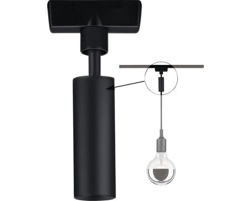 Zwarte railspot met lamp